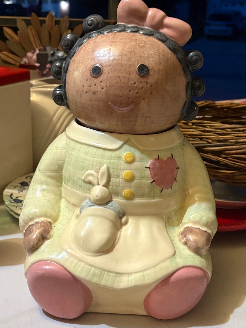 Vintage Treasure Craft Rag Doll Ceramic Cookie Jar